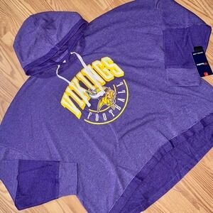Minnesota Vikings Fanatics Women Modest Crop Lounge Helmet Arch Pullover Hoodie